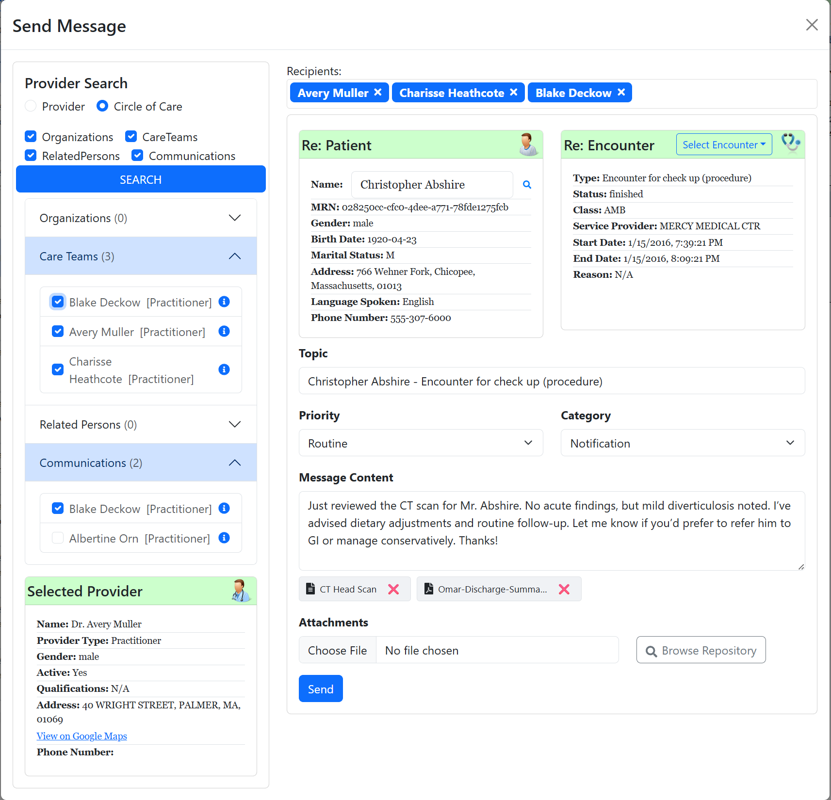 Provider Search Screenshot
